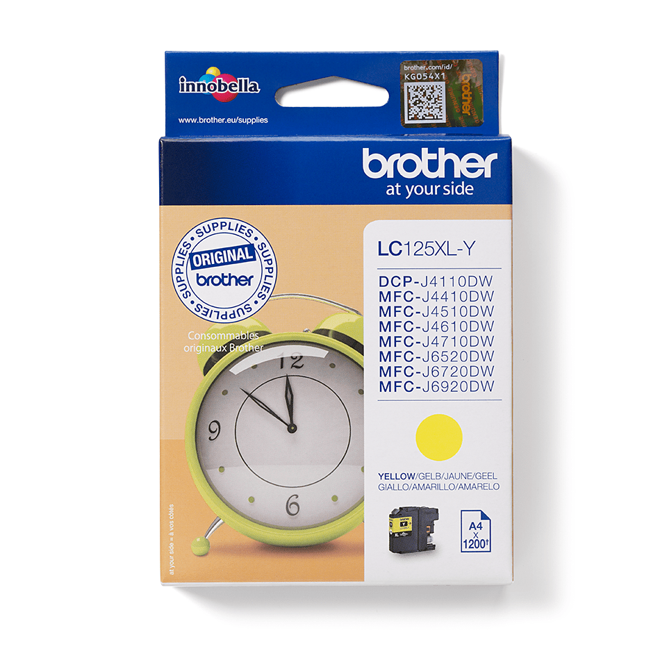 Genuine Brother LC125XLY Ink Cartridge – Yellow